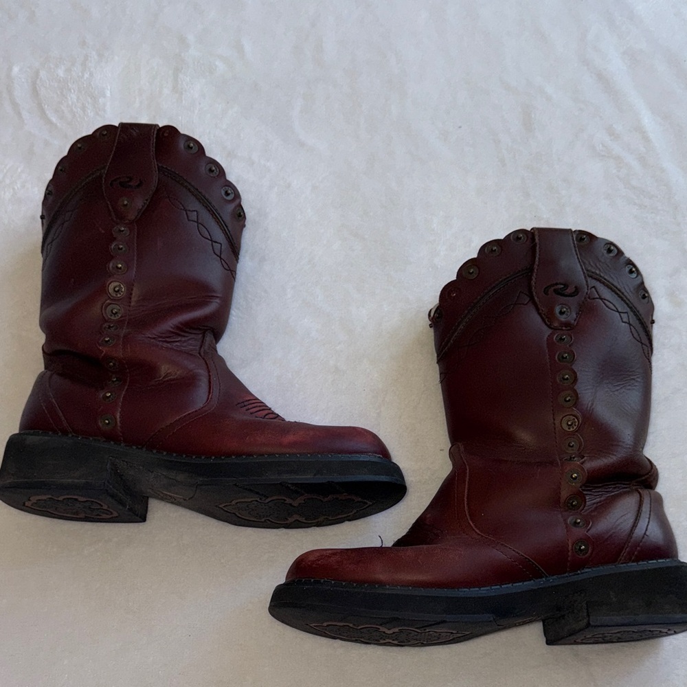 Roper Red Leather Cowboy Boots